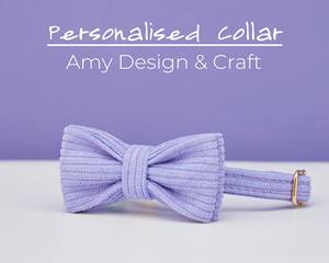 ชุดปลอกคอและสายจูงสัตว์เลี้ยงแบบกำมะหยี่สีม่วงไลแลค พร้อมป้ายชื่อสลักชื่อฟรีสำหรับลูกแมว/ลูกสุนัข พร้อมกระดิ่งทอง - Product Image 5