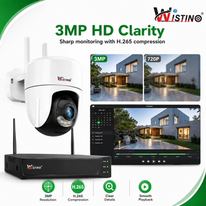 Système de <span class=keywords><strong>surveillance</strong></span> sans fil Wistino NVR 3MP, <span class=keywords><strong>kit</strong></span> <span class=keywords><strong>WiFi</strong></span> intelligent Tuya pour la maison, caméra vidéo IP filaire, système de caméra CCTV domestique 8 canaux - Product Image 3