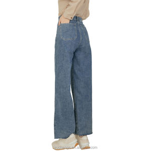 Vaqueros holgados de talla grande para mujer, vaqueros de pierna ancha superelásticos y de cintura alta, en stock - Product Image 4