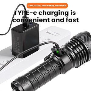 XHP160 ไฟฉายสปอตไลท์สว่างพิเศษขนาด 17 ซม. ไฟฉาย LED แบบชาร์จไฟได้พร้อมฟังก์ชั่นทุบกระจก - Product Image 3