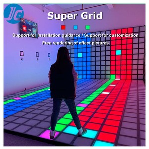 เกมพื้นโฮโลแกรม <span class=keywords><strong>3</strong></span> <span class=keywords><strong>มิติ</strong></span> LED กระโดดข้ามแม่น้ำลาวาเสมือนจริง กระเบื้องพื้น LED แบบอินเทอร์แอคทีฟ เมกะกริด แอคทิเวทเกม - Product Image 2