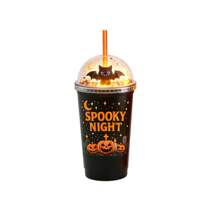 Nuevo Vaso de Agua con Pajita Ecológica de PS de una Sola Capa con LED de 24 oz, Diseño Luminoso de Panda, Regalo Creativo para Niños en Halloween y Navidad - Product Image 6