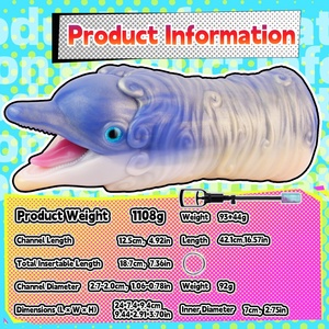 Bomba de Pene YOCY, Masturbador Masculino con Forma de Cabeza de Delfín, Vagina de Bolsillo, Estimulador de Pene Masculino, Juguetes Sexuales Orales para Hombres, Masturbación - Product Image 3