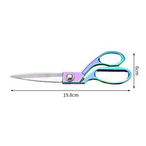Stainless Steel Titanium Plated Tailor Scissors 8 Inch Embroidery Cutting Household Dress <b>Sewing</b> Craft Scissors - Product Image 5