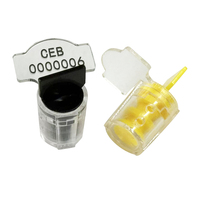 Sello de Seguridad Antirrobo F015 de Alta Transparencia con Cierre Giratorio para Medidores de Agua Eléctricos, Cable Recubierto de Plástico de 150 mm, Material ABS+PC, QR