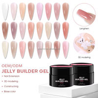 Gel de construction dur nude effet gelée, sans HEMA, non coulant, standard UE, pour extension d'ongles UV LED, fournisseur OEM pour salons