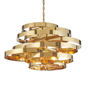 Anillos de pintura dorada brillante, lámpara colgante de araña de lujo, decoración moderna, luz colgante - Product Image 1