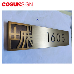 Signo de la puerta para <span class=keywords><strong>el</strong></span> número de la habitación de <span class=keywords><strong>Hotel</strong></span> de Metal signo - Product Image 1