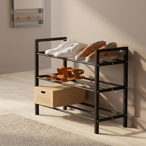 3 Tier <b>Shoe</b> Rack Metal <b>Shoe</b> Rack 3 Shelf <b>Shoe</b> Organizer Metal <b>Shoe</b> Organizer <b>Shoe</b> Storage Rack Freestanding <b>Shoe</b> - Product Image 2