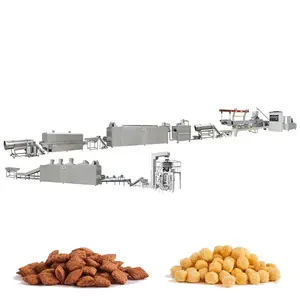 Otomatik düşük tüketim mısır gevreği yapma makinesi kahvaltı tahıllar üretim hattı