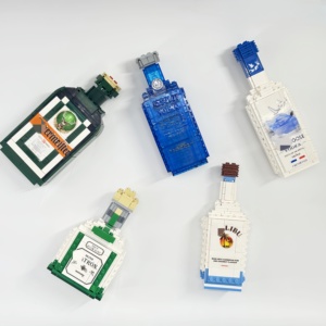 Kit de modelo creativo de ladrillo, botella de whisky y vino, adorno coleccionable, juego de bloques de construcción educativos de plástico para adultos, regalo para niños - Product Image 5