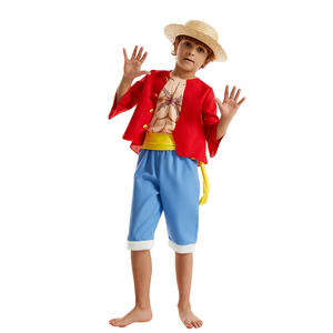 Set <span class=keywords><strong>de</strong></span> Cosplay <span class=keywords><strong>de</strong></span> <span class=keywords><strong>Luffy</strong></span> para Niños Disfraz con Chaleco y Pantalones para Halloween Comic Con Fiestas <span class=keywords><strong>de</strong></span> Anime - Product Image 2