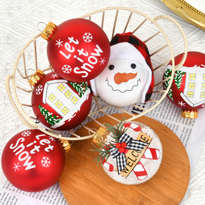 Boule de Noël en verre de 7 cm en forme de bonhomme de neige, décoration festive pour l'hiver, fournitures pour la saison des fêtes - Product Image 1