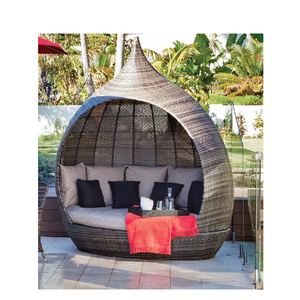 Hot Sale Apple Shape Patio Wicker <strong>Daybed</strong> <strong>Outdoor</strong> Sun Bed <strong>with</strong> <strong>Canopy</strong> Garden Rattan Day Bed - Product Image 6