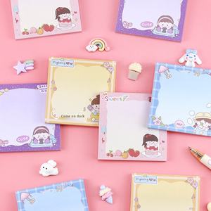Cute Japanese Cartoon Duck Girl Fueling Autoadhesivo Hand Account Material Bloc de notas para uso escolar Post-It Notes - Product Image 4