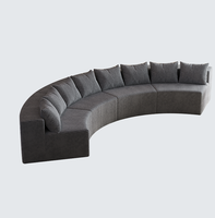 Ensemble de canapé modulaire incurvé en velours côtelé avec 8 coussins, convertible en lit, design ovale pour chambre d'hôtel et salon