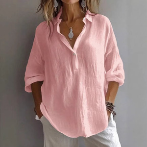 Blusa <span class=keywords><strong>de</strong></span> Mujer <span class=keywords><strong>de</strong></span> Color Sólido, Estilo Casual, Manga Larga, Cuello en V Clásico, Elástica, <span class=keywords><strong>de</strong></span> Poliéster, <span class=keywords><strong>para</strong></span> Uso Diario - Product Image 2