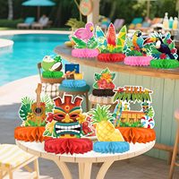 Ensemble de décorations pour fête hawaïenne Luau : Décoration de table sur le thème Aloha avec centre de table en nid d'abeille pour la fête hawaïenne Luau