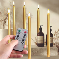 Bougie LED sans flamme en plastique avec pointe en forme de balle, couleur or, argent, noir, pour Halloween, Noël, banquets, restaurants, vente en gros