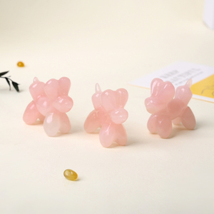 Vente en gros de chiens en cristal mignons sculptés à la main en quartz rose naturel pour souvenirs et cadeaux - Product Image 4
