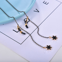 Chaîne de lunettes en métal Simple à la mode pendentif en or noir avec masquage Anti-perte tempérament de cou suspendu nouveaux accessoires de lunettes