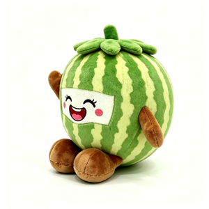 Peluche de Fruta Personalizado, Suave y Esponjoso, con Rayas y Extremidades, Peluche de Sandía, Lindo Peluche de Sandía Sonriente - Product Image 3