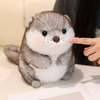 Jouet loutre en peluche super doux PP coton rempli de motifs lavés sous vide Collection d'animaux pondérés pour le soulagement du stress Anniversaire parfait