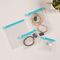 Sac à fermeture éclair auto-adhésif en plastique EVA transparent pour bijoux, mini pochette de voyage réutilisable pour le stockage des aliments