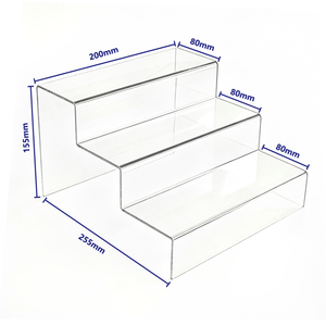 Expositor de Balcão em Acrílico Transparente Polido com Múltiplos Níveis para Organização e Exibição de Produtos de Varejo - Product Image 4