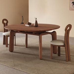 Solid Wood Elephant Shaped Extendable Dining <b>Table</b> <b>Round</b> Folding For <b>Small</b> Homes And Apartments Ash Wood Dining <b>Table</b> - Product Image 4
