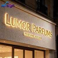 Enseigne lumineuse LED 3D en acier inoxydable avec logo personnalisé en acrylique, fixation murale, transformateur, télécommande, prise secteur, pour maisons, bâtiments, mariages, bureaux, salons de beauté