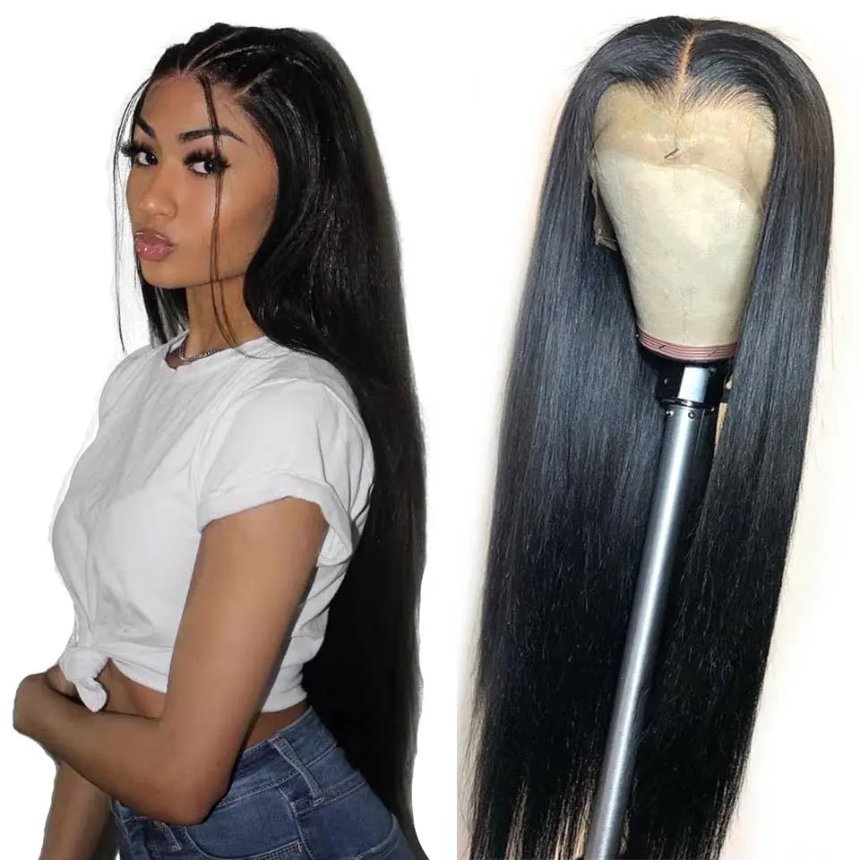 Nouvelle arrivée perruque droite osseuse pour les femmes noires vendeur de cheveux humains vierges brésiliens vente en gros perruque cheveux humains perruque avant de lacet