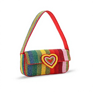 Bolso de Mano Vintage con Bordado de Temática de Golf, Forma Rectangular, Tela de Algodón, Hecho a Mano, Diseño Deportivo, Verde Colorido - Product Image 5