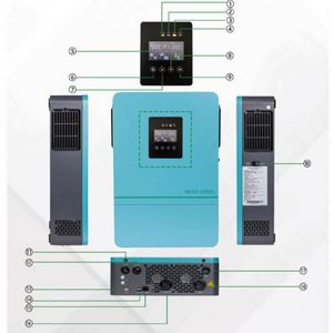 Duy nhất giai đoạn năng lượng mặt trời biến tần 5000 Wát 6000 Wát <span class=keywords><strong>MPPT</strong></span> Off Grid inverer cho năng lượng mặt trời hệ thống năng lượng - Product Image 6
