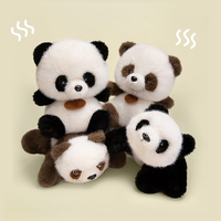 Collection adorable de peluches panda, peluches réalistes noires et brunes, poupées en peluche panda pour les amoureux des animaux, cadeau parfait
