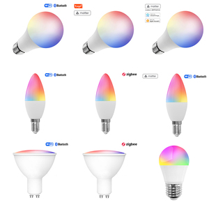Đa cơ sở bóng đèn thông minh E12 E14 E26 E27 GU10 vấn đề <span class=keywords><strong>ZigBee</strong></span> Wifi ứng dụng điều khiển bằng giọng nói thay đổi màu sắc thay đổi đèn <span class=keywords><strong>LED</strong></span> - Product Image 1