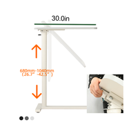 Bureau de chevet réglable en hauteur pneumatique Ada 0-90 Angle de retournement pliable ascenseur à gaz ordinateur portable bureau debout inclinable