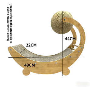 Rascador para Gatos en Forma de Barco Lunar de 49 cm, Madera Natural y Sisal, Construcción Duradera, Fácil de Montar, Juguete Seguro para Gatos - Product Image 2