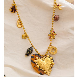 Jinyou 1928 Nieuwe Trend Rvs Lange Ketting Ketting Kubieke Zirkonia Plastic Vis Parel Kruis Vormige Hart Hanger - Product Image 2