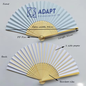 Abanico Plegable de Bambú Pintado con Logotipo Personalizado, Recuerdo Cultural para Bodas, Fiestas y Festivales, Abanico de Mano Promocional de Verano - Product Image 3