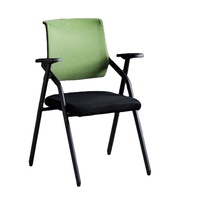 Chaise de formation en maille avec tablette pliable, empilable, rotative, avec accoudoirs en acier moderne – Tabouret mobile pour salle de réunion