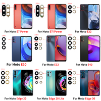 Objectif en verre de caméra arrière pour Moto E40 E32 E30 E22 E22i E20 E13 E7 E7i Power E6 E6i E6S E5 Play E4 Plus Cell Camera Lens Spare Part