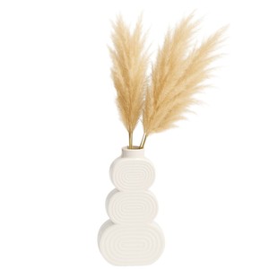 Vaso ovale impilabile in ceramica, stile moderno boho, per soggiorno, camera da letto, ufficio. - Product Image 2