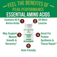 Capsules d'acides aminés essentiels OEM/ODM – Tous les 9 pour la récupération et la croissance musculaire – Mélange complet d'EAA – 2 capsules par dose – Fitness