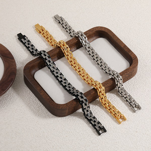 <span class=keywords><strong>18K</strong></span>サウジゴールド時計バンドブレスレットゴールドメッキステンレス鋼リンクチェーンブレスレット女性用ウェディングギフト - Product Image 6