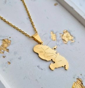 Collier en acier inoxydable Inspire Jewelry, carte de la ville de la <span class=keywords><strong>Martinique</strong></span>, <span class=keywords><strong>bijoux</strong></span> islamiques unisexes - Product Image 1