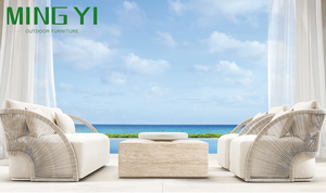 Conjunto de Sofás de Lujo para Exterior al por Mayor, Muebles de Jardín de Aleación de Aluminio, Sofá de Ratán para Exterior Impermeable, Set de Muebles para Exterior, Sofá de Exterior - Product Image 4