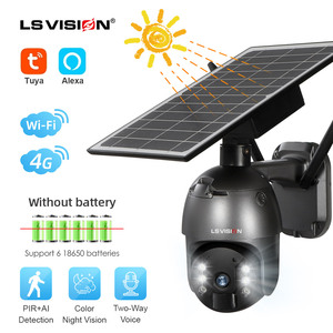 LS VISION 4G SIM Cámara de energía solar PTZ Zoom Solar CCTV GSM 1080P 4MP alarma cámaras de seguridad para exteriores - Product Image 2