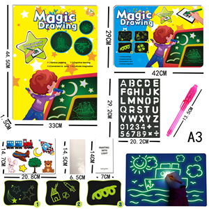 Tavola da <span class=keywords><strong>Disegno</strong></span> Luminosa Magica <span class=keywords><strong>A3</strong></span> A4 A5, Lavagna Fluorescente con Penna Luminosa, Giocattolo Educativo per Bambini - Product Image 4
