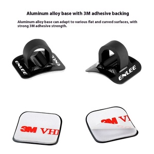 ENLEE T013 Aluminum Alloy Anodized Double-Sided Tape C-Type Buckle Bicycle <b>Frame</b> Cable Pass-Through Holder 20x20mm - Product Image 2